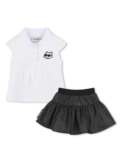 Karl Lagerfeld Kids 키즈 organic cotton-blend skirt (set of two) - Black Z30518