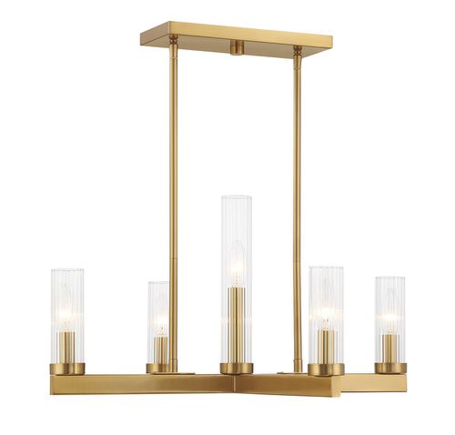 Warm Brass Five Light Chandelier from the Carina Collection