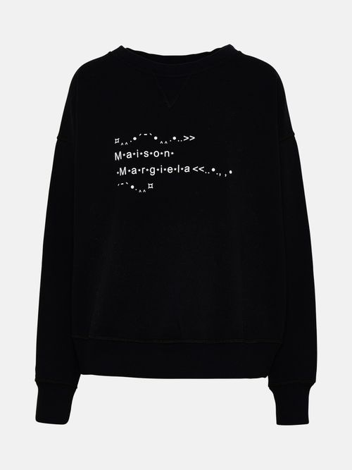 Black Cotton Writing Sweatshirt