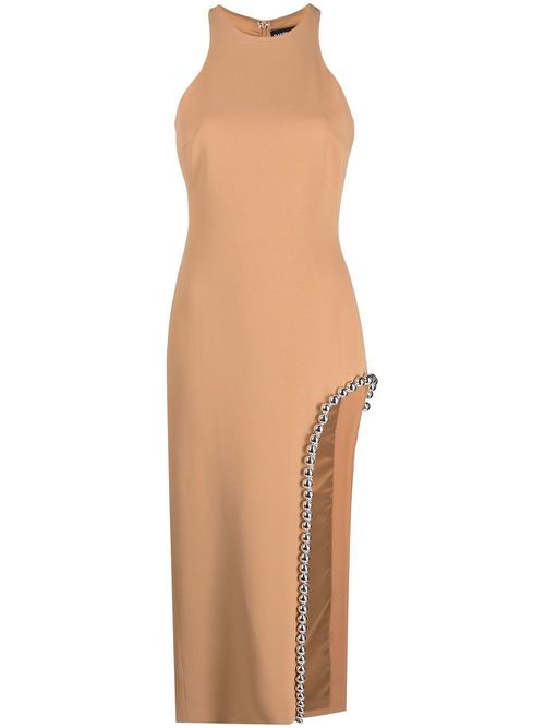Embellished sleeveless maxi dress - Neutrals