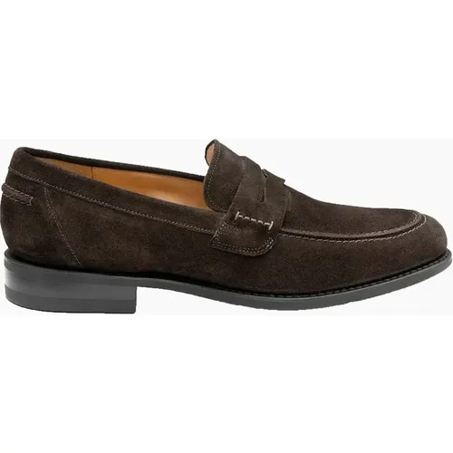Men's LOAKE 356 APRON SADDLE LOAFER DARK BROWN SUEDE