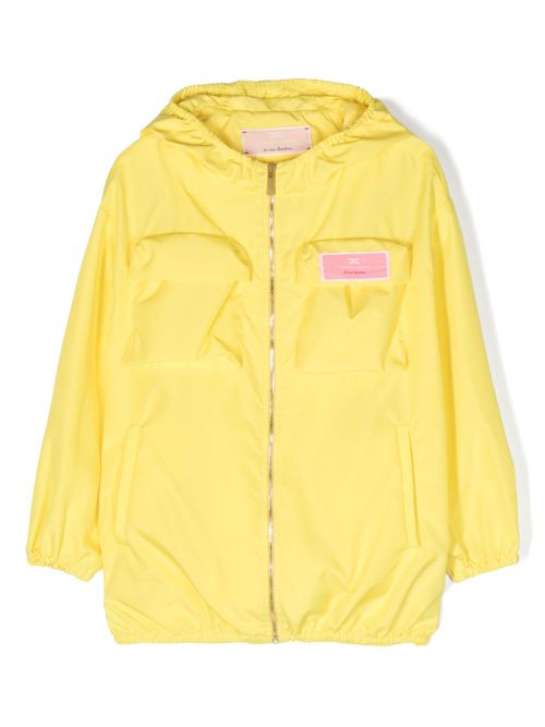 Drop-shoulder hooded jacket - Yellow