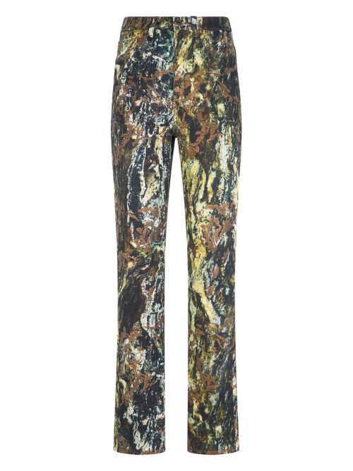 Mable-print trousers - Green