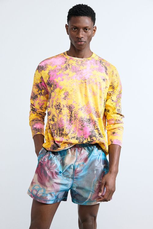 Embroidered printed t-shirt