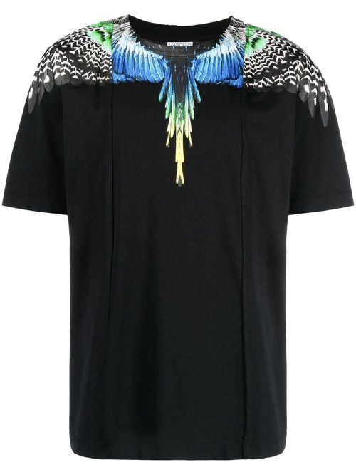 Patchwork Wings cotton T-shirt - Black
