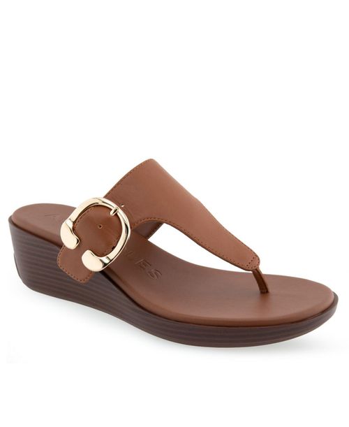 Women's Izola Wedge Sandals - Tan Polyurethane Leather