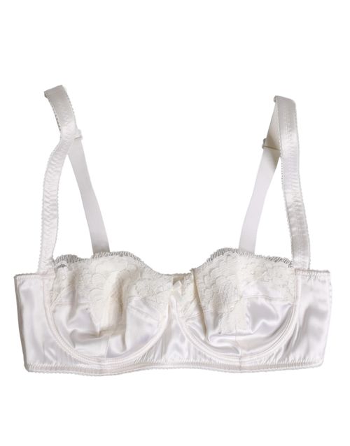 Silk Underwired Balconette Bra — White