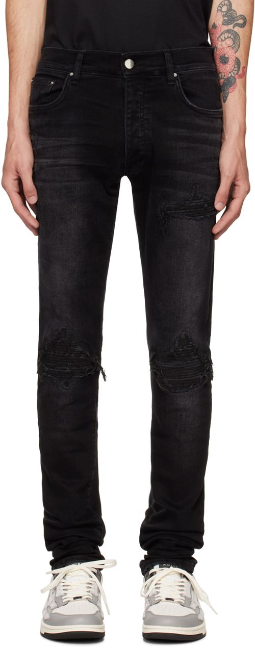 AMIRI Black MX1 Bandana Jacquard Jeans