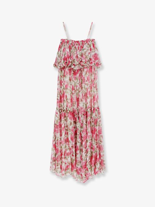 Floral Silk Dress — Pink