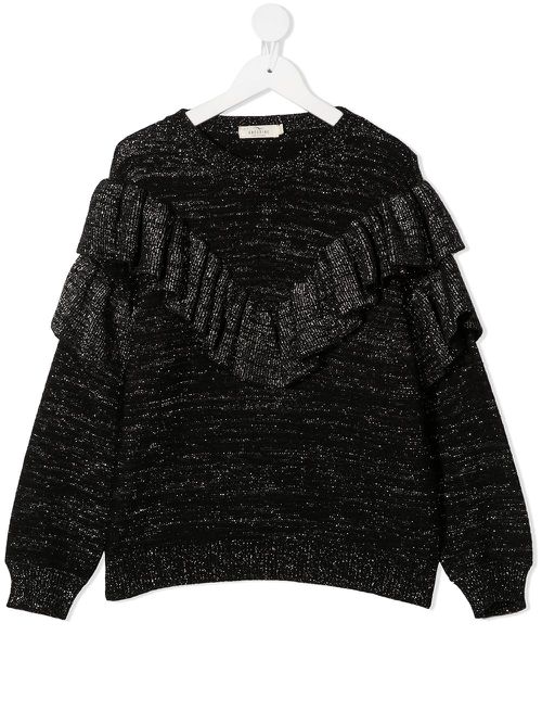 Ruffle detail jumper - Black
