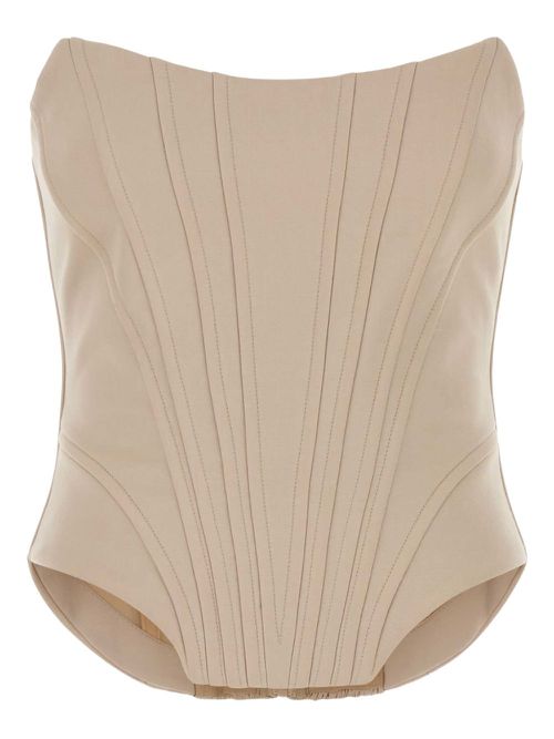 Wool structured corset - Neutrals