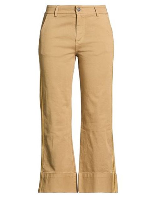 Woman Pants Khaki Size 6 Cotton, Elastane