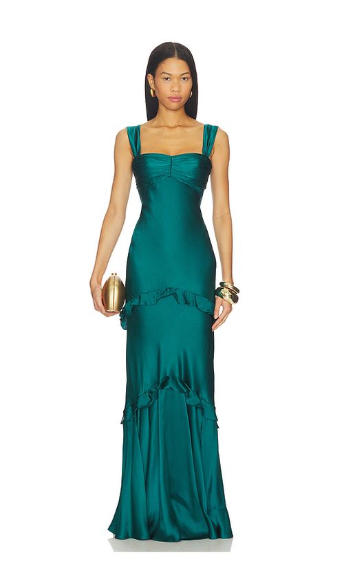 SALONI Selma Long Dress in Teal. 10. Also