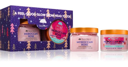 Tree Hut Moroccan Rose Women's Gift Set Sugar Body Scrub 510g + Intense Hydrating Body Butter 240g
