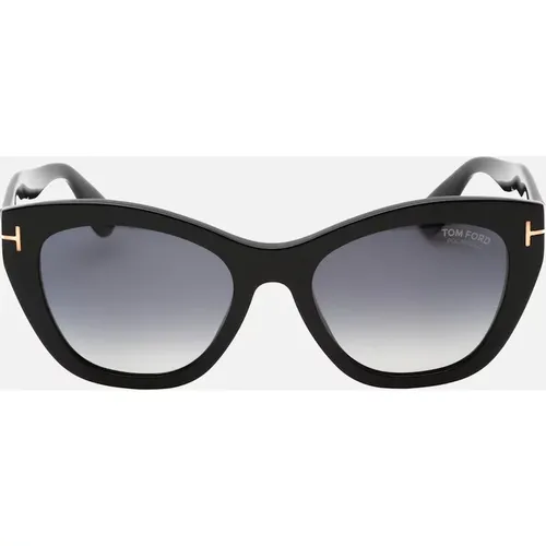 Women's Tom Ford Cara Smoke Polarized Lens Shiny Black Sunglasses - Size: ONE size