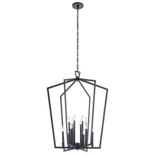 Abbotswell 8-Light Foyer Chandelier in Black