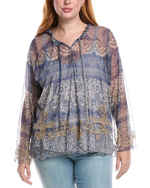 Plus Mazzy Peasant Blouse