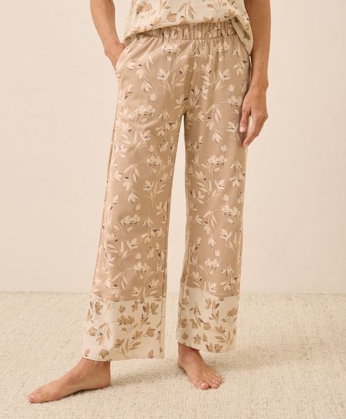 Women's Taupe Petals Staycation Sleep Pant