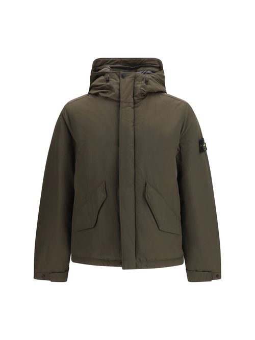 Padded Micro Twill Down Jacket — Gray
