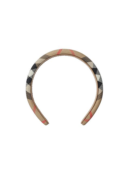 Girl's Check Classic Headband - Beige