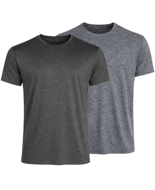 Galaxy Kick Start Gear Men's Crewneck T-Shirt, 2-Pack - Black/Gray