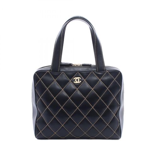 Chanel Black Leather Handbag Tote Bag Pre-Owned