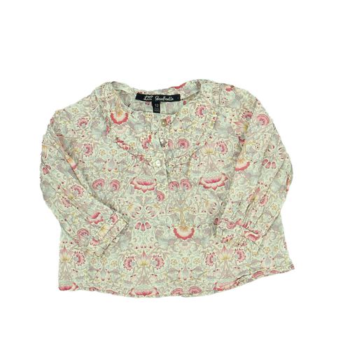 Girls Purple Pink Floral Long Sleeve Shirt