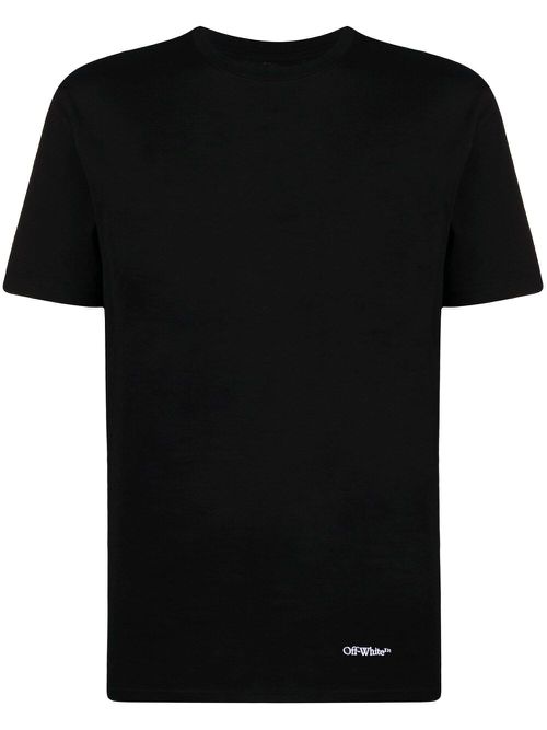 Scribble Diagonals-print T-shirt - BLACK WHITE