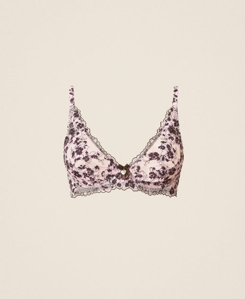 Floral print underwire bra