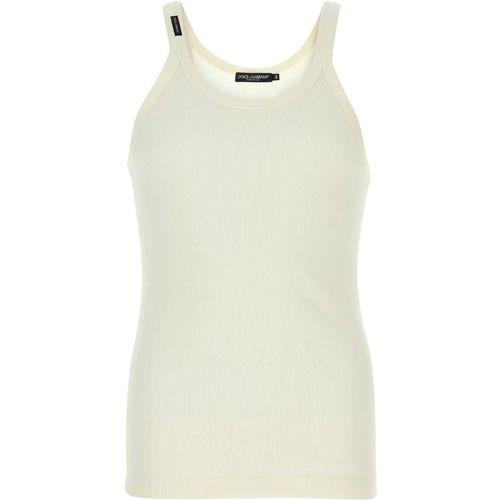 Dolce & Gabbana Ivory Cotton Tank Top