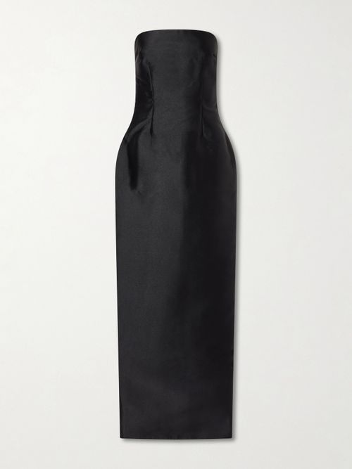 Ingrid Pleated Satin-twill Gown