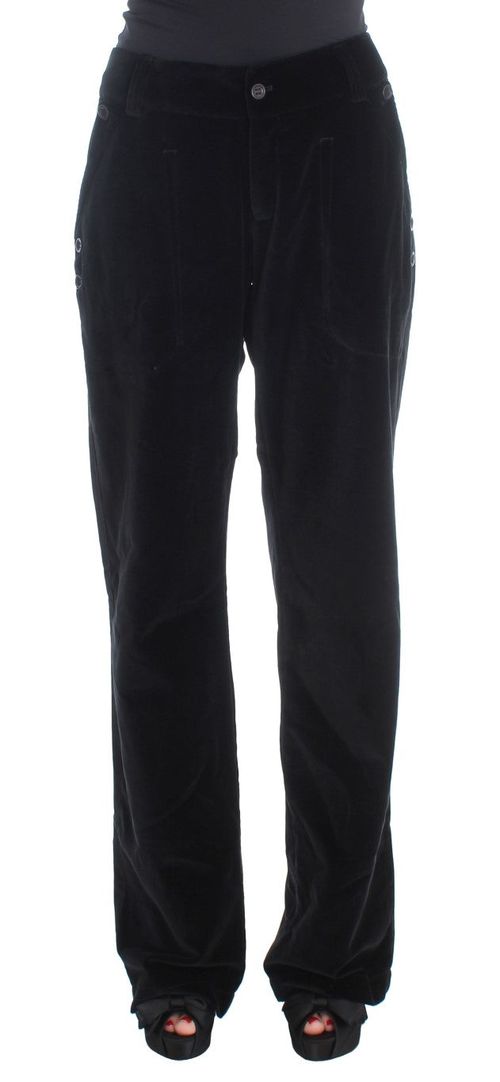 Velvet Cotton Trousers — Black