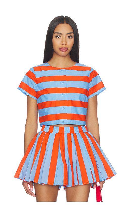 Line & Dot Primo Top in Red,Blue. M. Also in