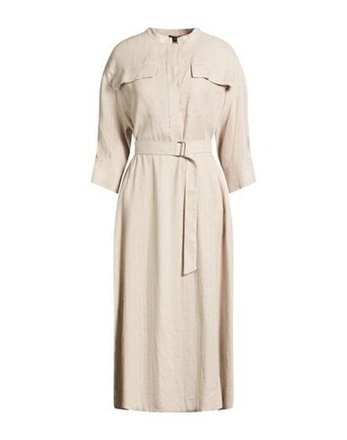 Woman Midi dress Beige Size 6 Linen, Viscose