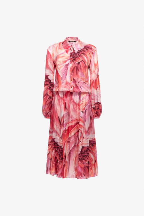 Long Dress Plumage Print