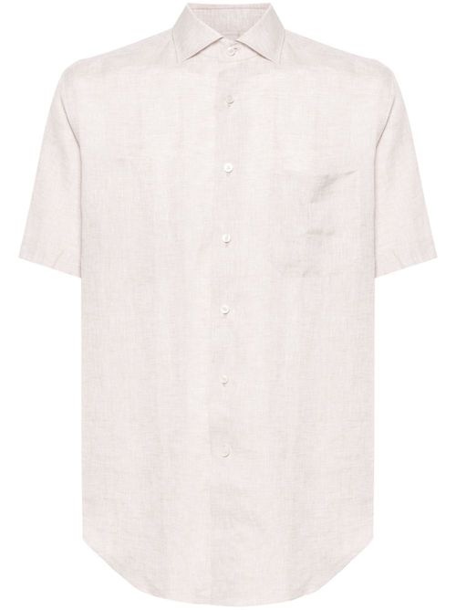 Short-sleeve linen shirt - Neutrals