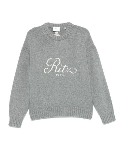 Frame X Ritz Paris Logo Embroidered Knit Jumper