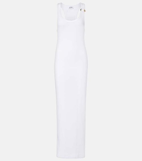 Piercing cotton jersey maxi dress