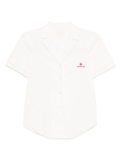Logo-embroidered shirt - White