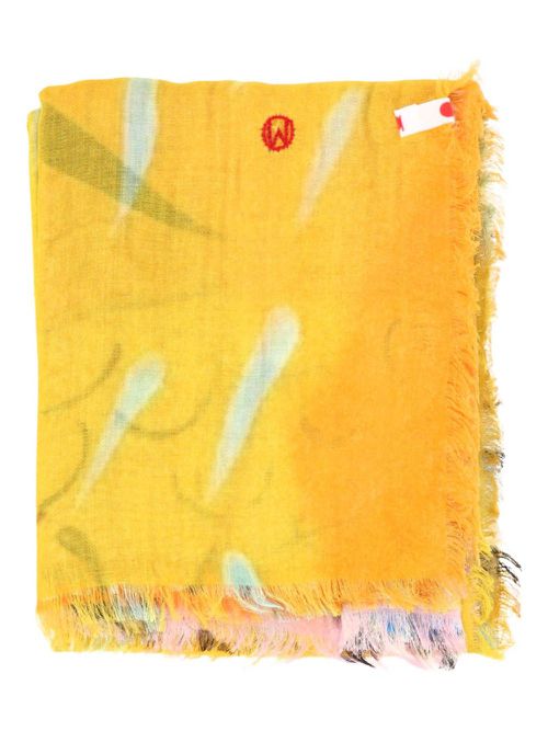 TALKING WALLS graphic-print scarf - Yellow