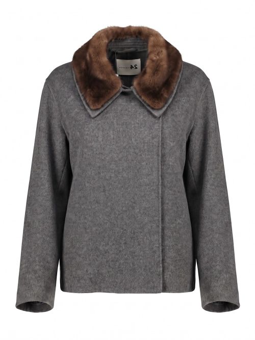 Cashmere Jacket With Mink Details