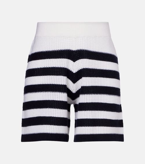 Striped cashmere shorts
