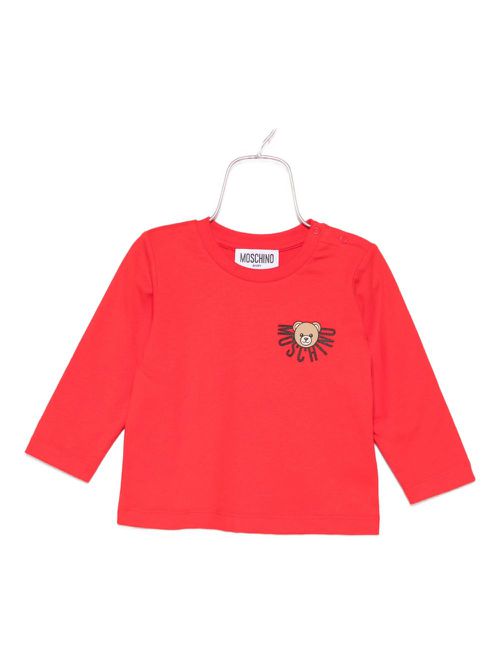 Teddy-logo long-sleeve top - Red