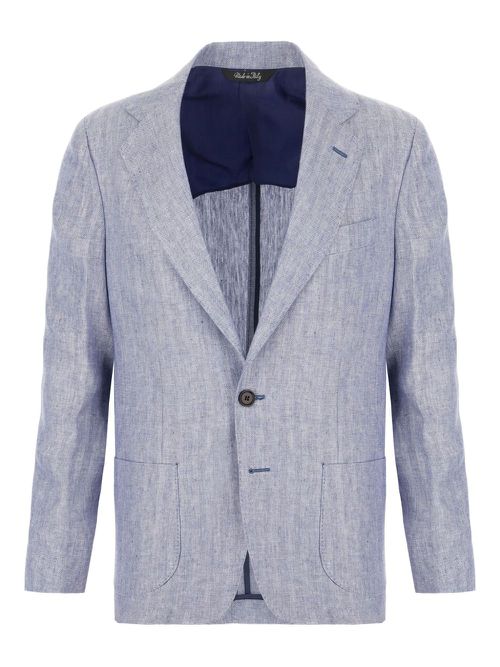 COLAMARINO embroidered linen blazer - Blue