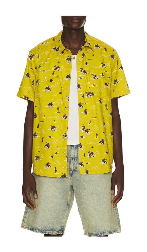Brixton x Lone Star Short Sleeve Shirt in Texas Gold. S also in M, L, XL/1X