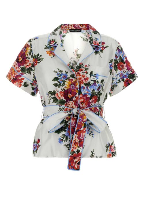 Floral Silk Shirt — White