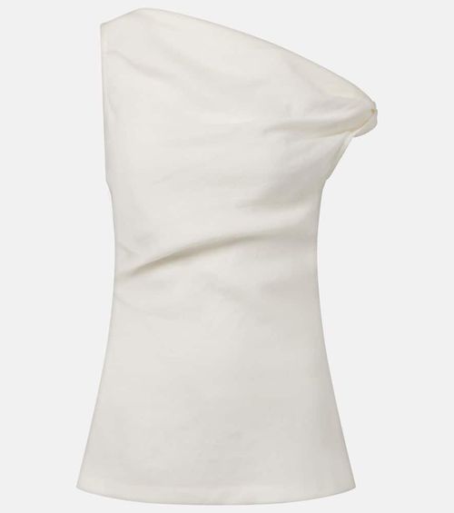 Suis asymmetric linen top