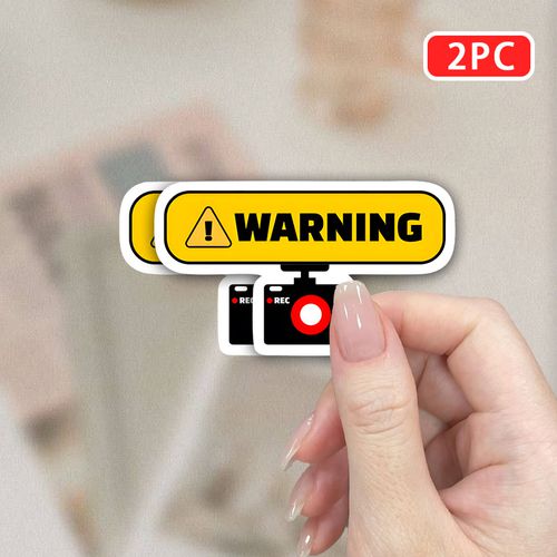 TEMU For Dash Cam Recording Warning Sign Vinyl Decal - Waterproof & Durable Sticker For Cars, Bumpers, Laptops, Refrigerators, Toolboxes, And