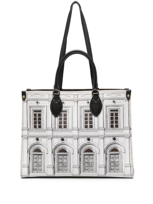 X Fornasetti 2021 OnTheGo Architettura MM tote bag - White