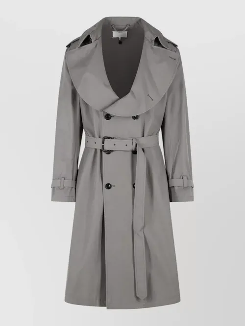 Maison Margiela - cotton blend trench coat folded collar